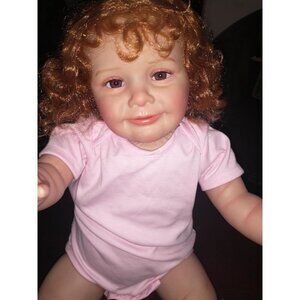🆕26inch Soft Cloth Body Newborn Baby Poseable Limbs Reborn Baby Girl Curly Hair